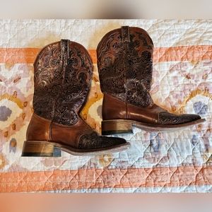 Boulet Paisley Western Boots Sz 8